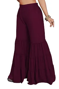 Kriva Women's Georgette Flared Sharara (Purple, Free Size)-thumb1