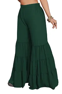 Kriva Women's Georgette Flared Sharara (Green, Free Size)-thumb3