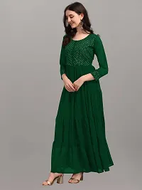 KRIVA Plastics Women's Embroidered Georgette Anarkali Kurta-(LUPI_Green_M)-thumb1