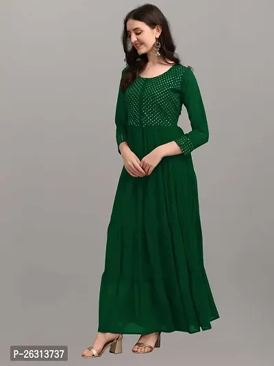 KRIVA Plastics Women's Embroidered Georgette Anarkali Kurta-(LUPI_Green_M)-thumb2