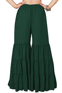 Kriva Women's Georgette Flared Sharara (Green, Free Size)-thumb2