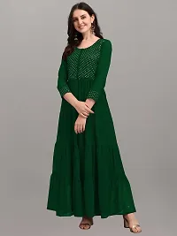 KRIVA Plastics Women's Embroidered Georgette Anarkali Kurta-(LUPI_Green_M)-thumb4