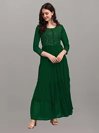 KRIVA Plastics Women's Embroidered Georgette Anarkali Kurta-(LUPI_Green_M)-thumb2