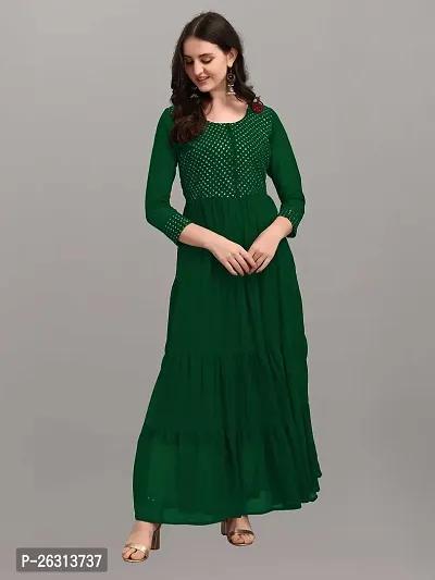 KRIVA Plastics Women's Embroidered Georgette Anarkali Kurta-(LUPI_Green_M)-thumb3