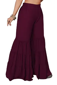 Kriva Women's Georgette Flared Sharara (Purple, Free Size)-thumb2