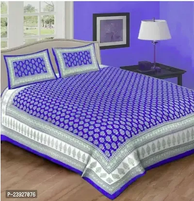 Stylish Cotton Double Bedsheet with 2 Pillowcovers