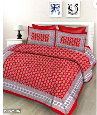 Stylish Cotton Double Bedsheet with 2 Pillowcovers