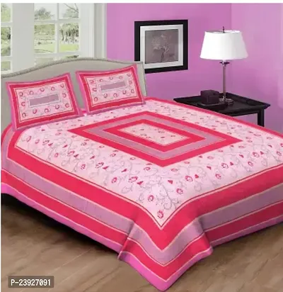 Stylish Cotton Double Bedsheet with 2 Pillowcovers