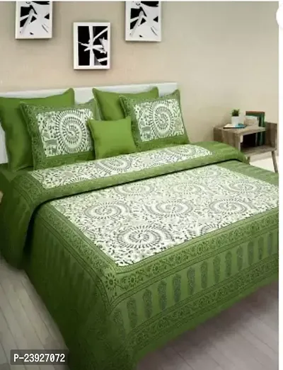 Stylish Cotton Double Bedsheet with 2 Pillowcovers-thumb0