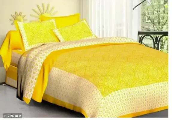 Stylish Cotton Double Bedsheet with 2 Pillowcovers