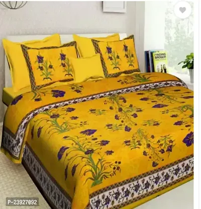 Stylish Cotton Double Bedsheet with 2 Pillowcovers