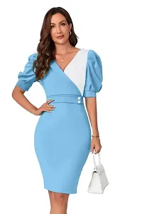 Stylish Polyester Solid Dress For Women-thumb1