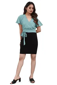 Stylish Polyester Solid Dress For Women-thumb1