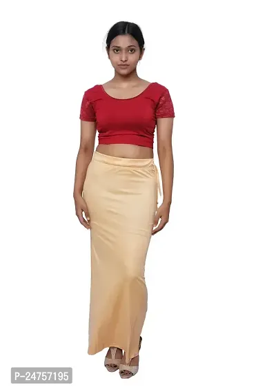 Fashion Secret Women's Body Shaper || Lycra Saree Shapewear Petticoat for Women, Cotton Blended, Petticoat, Shape Wear Dress for Saree (Gold, XXL)