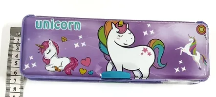 Magnetic Pencil Box with Sharpener ndash; Unicorn Themed  Pencil Case for Kids (assorted designs Pink ,purple colours))-thumb4