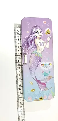 Metal Mermaid Pencil Box for Kids ndash; Double Layer Metal Pencil Case for Kids-thumb1