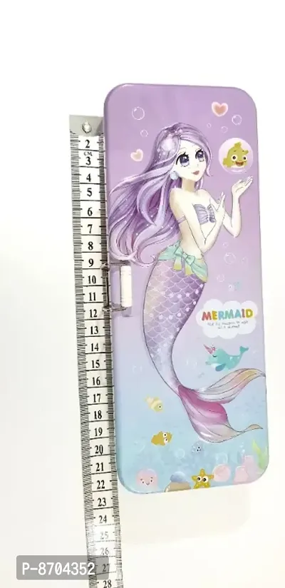 Metal Mermaid Pencil Box for Kids ndash; Double Layer Metal Pencil Case for Kids-thumb2