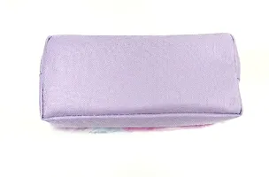 Unicorn Soft Plush Fur Fabric Pencil Storage Case Pouch- Kids (assorted colours pink purple)-thumb1