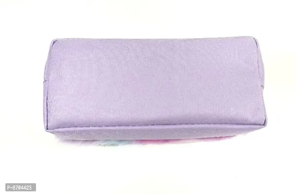 Unicorn Soft Plush Fur Fabric Pencil Storage Case Pouch- Kids (assorted colours pink purple)-thumb6