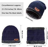 Unisex Winter Wear Wool Beanie Cap Plus Muffler Scarf Combo Set (Any Color)-thumb2