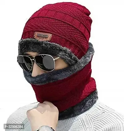 Winter Knit Beanie Woolen Cap Hat Necks Set for Men  Women (2 Piece  Any Random Color)-thumb0