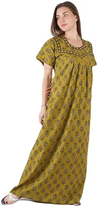 Elegant Cotton Printed Nighty For Women-thumb2