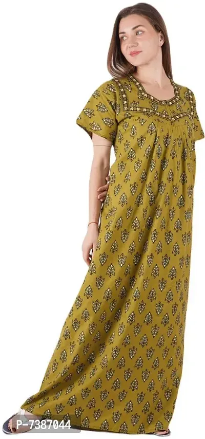 Elegant Cotton Printed Nighty For Women-thumb3