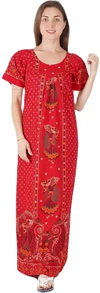 Elegant Cotton Printed Nighty For Women