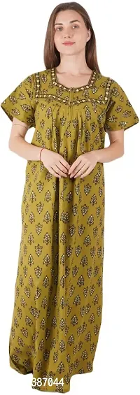 Elegant Cotton Printed Nighty For Women