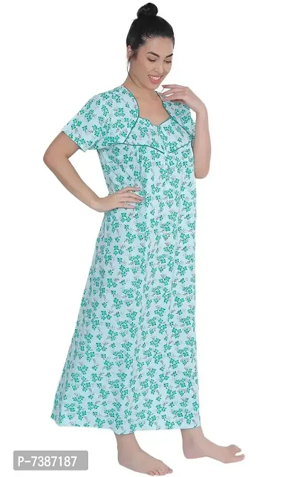 Elegant Cotton Printed Nighty For Women-thumb3