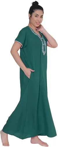 Elegant Polycotton Embroidered Nighty For Women-thumb2