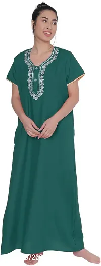 Elegant Polycotton Embroidered Nighty For Women