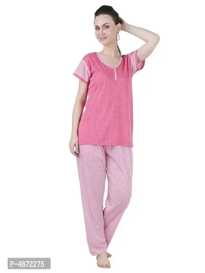 Cotton Hosiery Night suit Set (Top and Pyjama)-thumb0