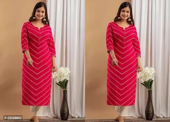 Stylish Red Rayon Solid Stitched Kurta For Women Pack Of 2