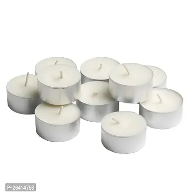 Wax Candles Tea Light Unscented Wax Tealight Candles Smokeless Candles, Diwali Candles for Home Deacute;cor (Pack of 15, White)-thumb0