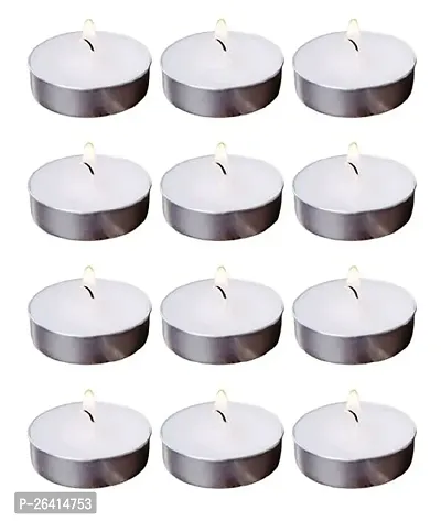 Wax Candles Tea Light Unscented Wax Tealight Candles Smokeless Candles, Diwali Candles for Home Deacute;cor (Pack of 15, White)-thumb2