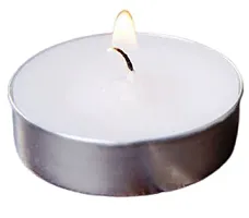 Wax Candles Tea Light Unscented Wax Tealight Candles Smokeless Candles, Diwali Candles for Home Deacute;cor (Pack of 15, White)-thumb2