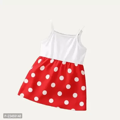 Fabulous Red Cotton Printed Frocks For Girls