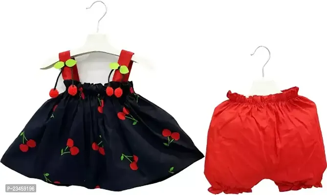 Fabulous Black Cotton Printed Frocks For Girls