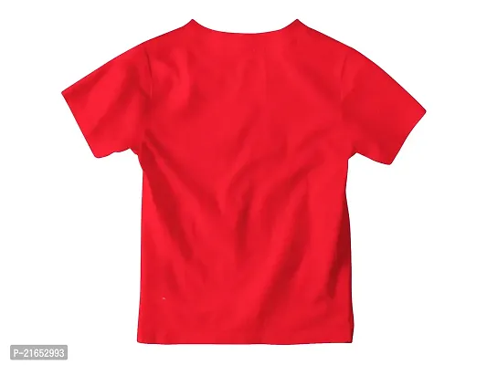 Ninjaa Boys  Girls Printed Pure Cotton Solid Regular Fit T-Shirt (Red_NNJA-KID-TS-15_3-4 Years, Pack of 1)-thumb0