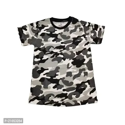 Ninjaa Kid's Cotton Blend Printed Regular Fit T-Shirt for Boys (Grey, 3-4 Years)-thumb0