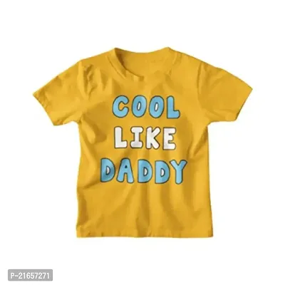 Ninjaa Kid Cotton Blend Solid Text Printed Regular Fit T-Shirt for Boys (Yellow, 4-5 Years)