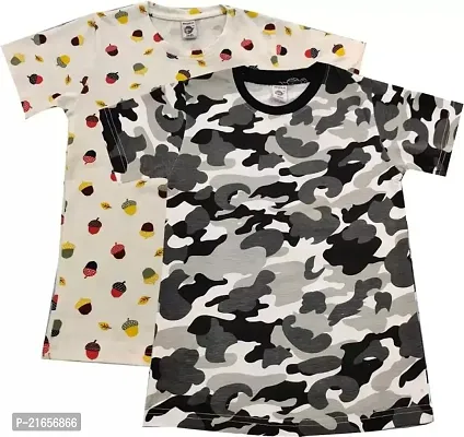 Ninjaa.in Boys Casual Half Sleeve Printed Tshirt, Pack of 2