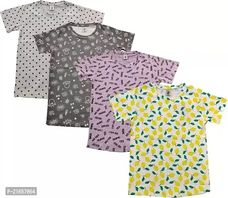 Ninjaa.in Boys Casual Half Sleeve Printed Tshirt, Pack of 4