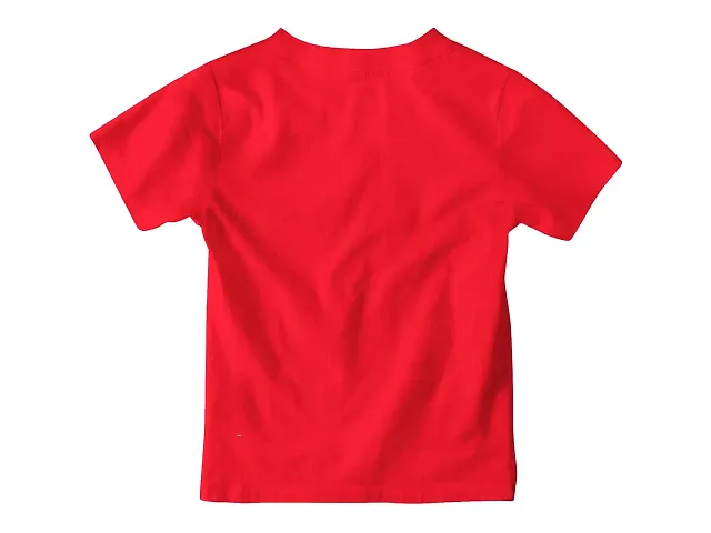 Ninjaa Boys Girls Pure Solid Regular Fit T-Shirt (Red_NNJA-KID-TS-11_3-4 Years, Pack of 1)