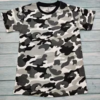 Ninjaa Kid's Cotton Blend Printed Regular Fit T-Shirt for Boys (Grey, 3-4 Years)-thumb1