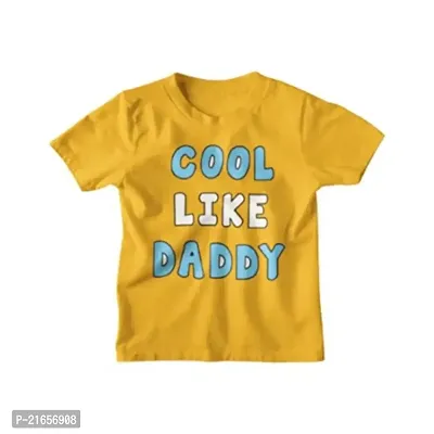 Ninjaa Kid Cotton Blend Solid Text Printed Regular Fit T-Shirt for Boys (Yellow, 7-8 Years)