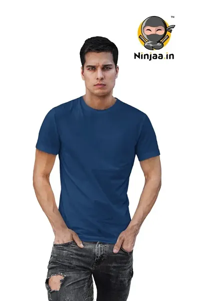 Ninjaa.in Mens Biowash Half Sleeve Tshirts