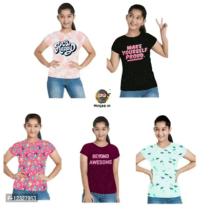 Best Selling 5 pc Combo Girls T shirt-thumb0
