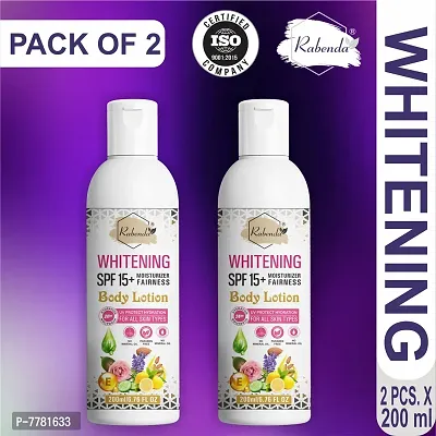 Rabenda Whitening Body Lotion on Skin Lighten And Brightening Cream- Pack Of 2, 200 ml each